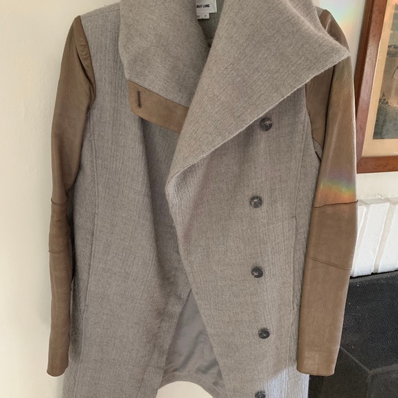 Helmut Lang Wool and Leather coat - Size P - Picture 5 of 5